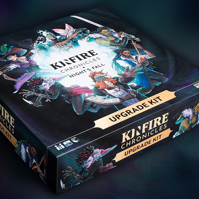 Kinfire Chronicles: Upgrade Kit Deluxe Accessory Pack with Metal Tokens Acrylic Standees Neoprene Mats Custom Sleeves Alternate Seeker Skins &amp DIY Quest Ages 14+(Not Standalone Needs Base G