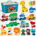 MIMAX Classic Big Bricks Building Blocks Set 180 PCS Toy Building Sets for All Major Brands Interactive Building Toy with Storage Box for Kids Boys and Girls