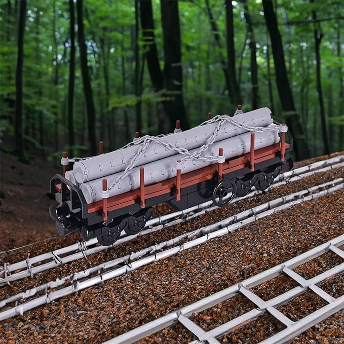 6IN1 City Freight Train Car Building Set DIY Toys for Teens and Adults Compatible with Lego 630 Building Accessory (Container)