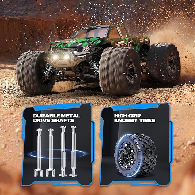 1:18 Scale All Terrain RC Cars 40 KPH High Speed 4WD Electric Vehicle with 2.4 GHz Remote Control 4X4 Waterproof Off-Road Truck with Two Rechargeable Batteries