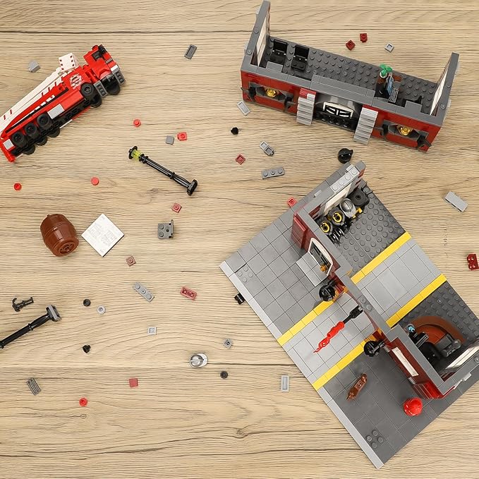 City Fire Rescue Building SetCompatible with Lego Fire Truck Building BlocksBirthday Gifts for Children and Adult (1823 PCS)