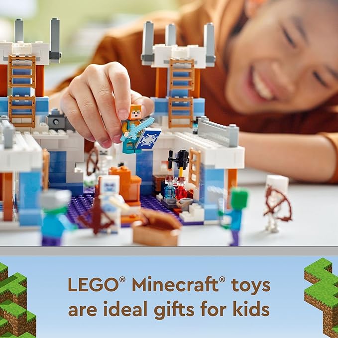 LEGO Minecraft The Ice Castle 21186 Building Toy Set for Kids Girlsand Boys Ages 8+(499 Pieces)