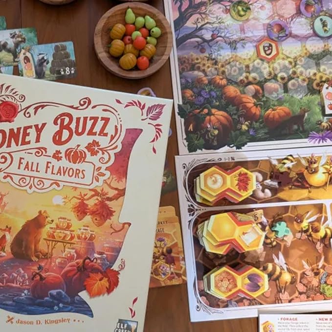 Honey Buzz Fall Flavors Standard Edition - Strategic Worker Placement Board Game Expansion Autumn-Themed Add-On for 1-4 Players Ages 10+