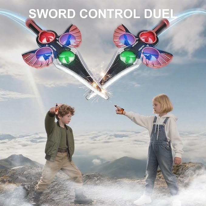Flying Sword RC Airplane Gesture Control Airplanes for Kids Adult 8-16 Remote Control Planes with Light 360° Flip Fighter Jet Toy Gravity Sensing Stunt Roll Gift for Boy Girl Rose Gold
