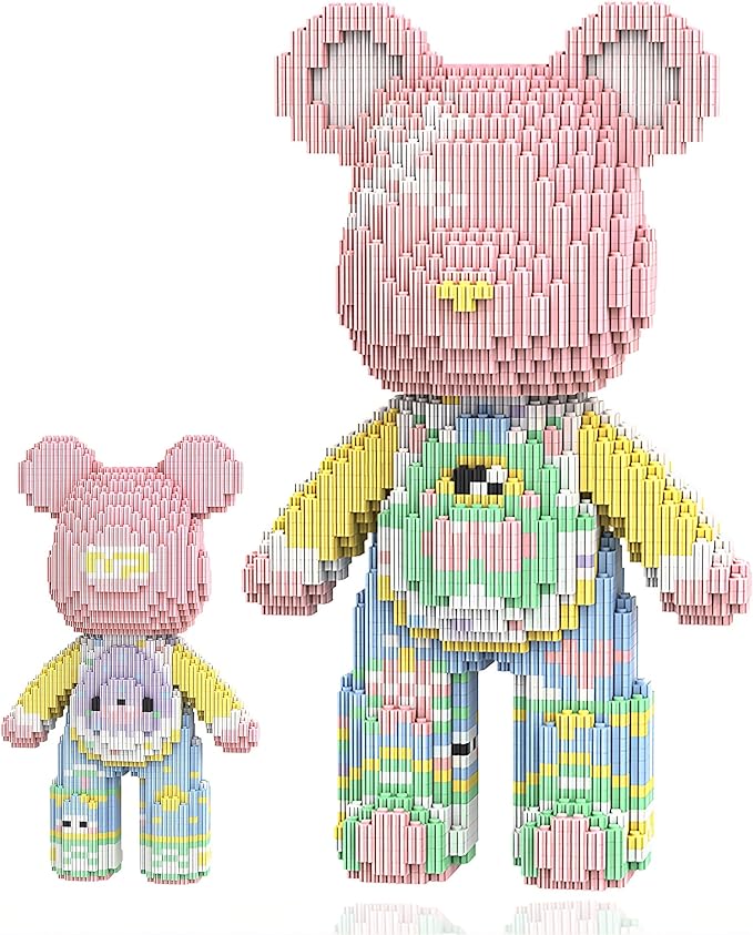 12.6 Princess Teddy Blocks Bear Building Bricks Set - Micro Figure for Adults - Collectible Home Decor for Bedroom or Office - Screen-Free Stress Relief - Gift Idea for Girls &amp Women