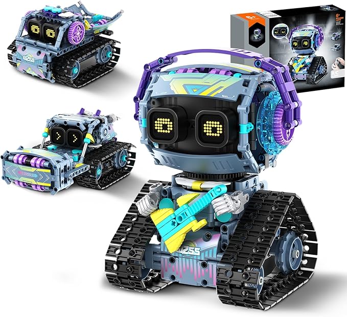 Robot Building Kit with Remote Control STEM Gifts for Kids Boys Ages 8-12 Coding Robotic Technic Creative Toys for Birthday - Build 3 in1 Model with 433 Pieces