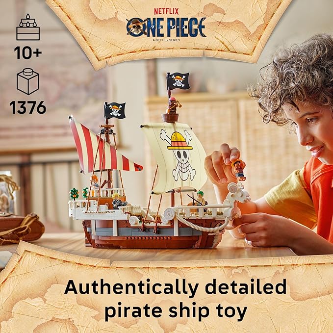 Lego ONE Piece The Going Merry Pirate Ship Building Blocks - Pretend Play Adventure Toy for Boys &amp Girls 10+ - Straw Hat Crew Toy Figures &amp Playset for Anime Fans - Gift Idea for Birthdays -