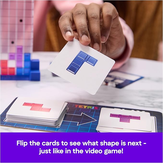 Spin Master Games Tetris: The Board Game Play the Classic Puzzle Game Tetris in Real Life Multiplayer Head-to-Head Puzzle Challenge 2-4 Players Easter Gift Ages 8 &amp Up