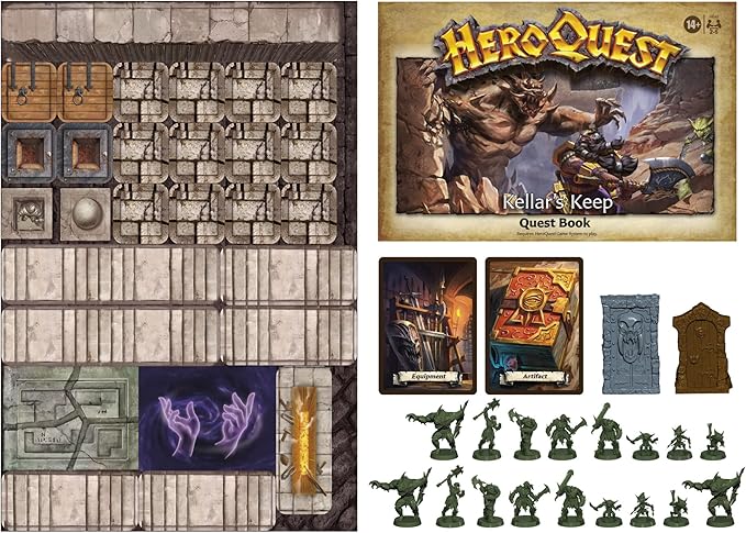 Hasbro Gaming Avalon Hill HeroQuest Kellar's Keep Expansion Dungeon Crawler Board Game for Ages 14 and Up 2-5 Players Requires HeroQuest Game System to Play