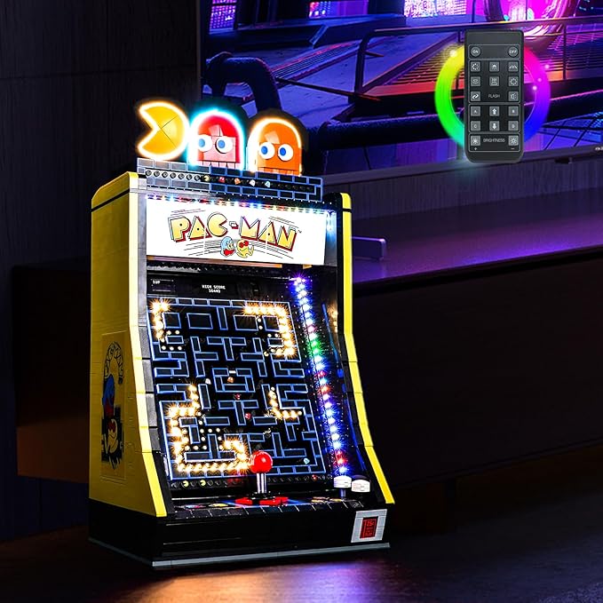 Upgraded Led Light Kit Compatible with Lego Icons PAC-Man Arcade Building Blocks Model Remote Control Compatible with Lego 10323(Model Not Included)