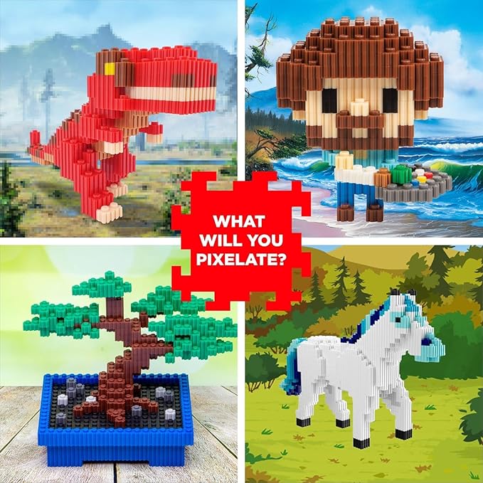 Pix Brix Pixel Art Puzzle Bricks - Star Stable’s Starshine 3405 Pieces - Interlocking Building Bricks Pixelate Your Favorite Horse in 2D or 3D Version - Stem Toys Ages 6 Plus