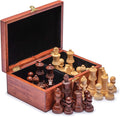 Husaria Staunton Tournament No. 6 Chessmen with 2 Extra Queens and Wooden Box 3.9-inch Kings