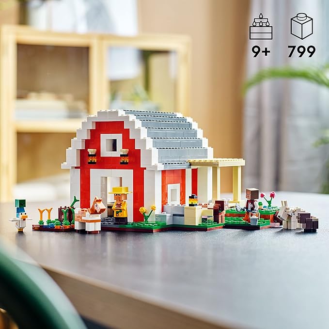 LEGO Minecraft The Red Barn 21187 Building Toy Set for Kids Girls and Boys Ages 9+ (799 Pieces)