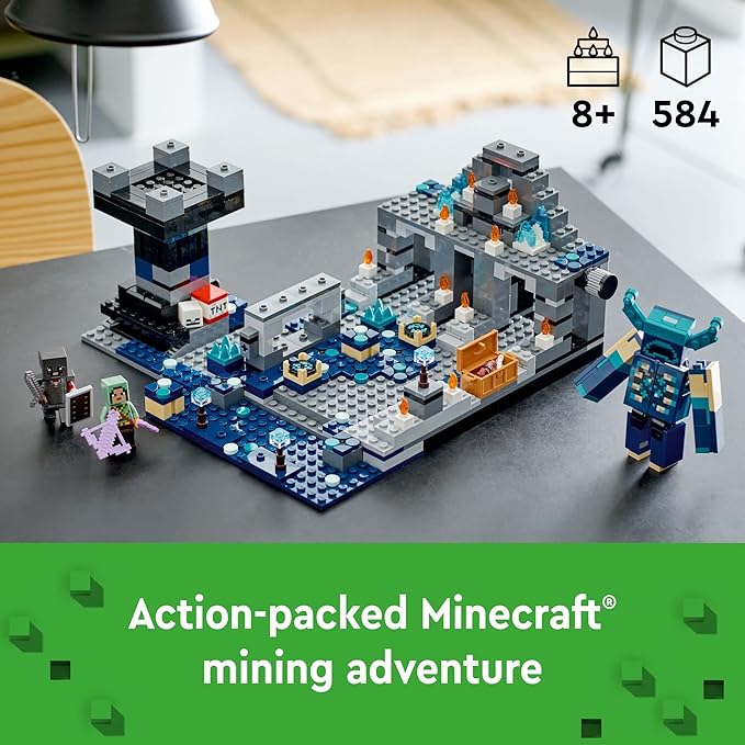 LEGO Minecraft The Deep Dark Battle Set 21246 Biome Adventure Toy Ancient City with Warden Figure Exploding Tower &amp Treasure Chest for Kids Ages 8 Plus