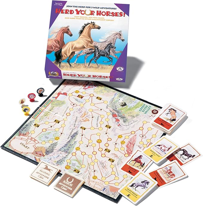 Herd Your Horses Game - Experience the Thrill of a Wild Horse Round-Up for 2-4 Players Ages 8+