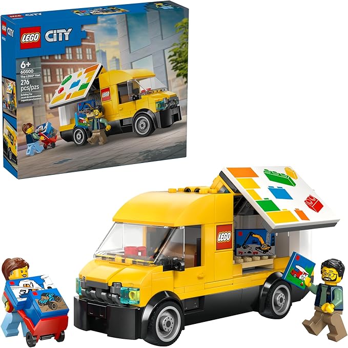 LEGO City: The Van Building Toy for Kids - Pretend Play Set for Boys &amp Girls Ages 6+ - Delivery Van Toy W/2 Minifigures &amp 4 Mini Box Elements - Gift Idea for Birthdays - 60500