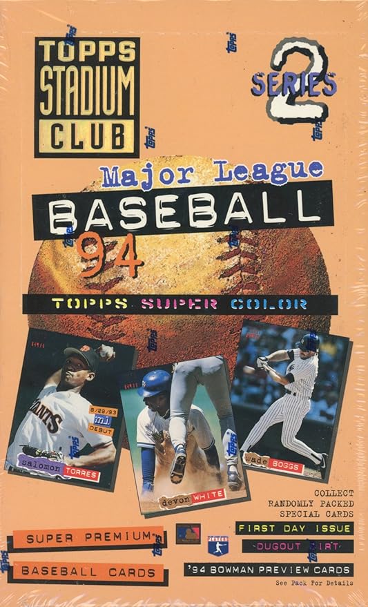 Topps Stadium Club Major League Baseball '94 Series 2 Trading Cards - 24 Foil Packs