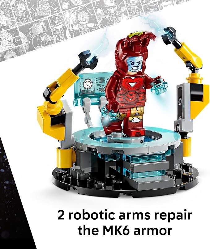 LEGO Marvel Iron Man’s Laboratory: Hall of Armor Building Toy - Marvel Superhero Toy for Kids Boys and Girls Ages 8+ - with Minifigures and a Mech - Gift Idea for Birthdays - 76315