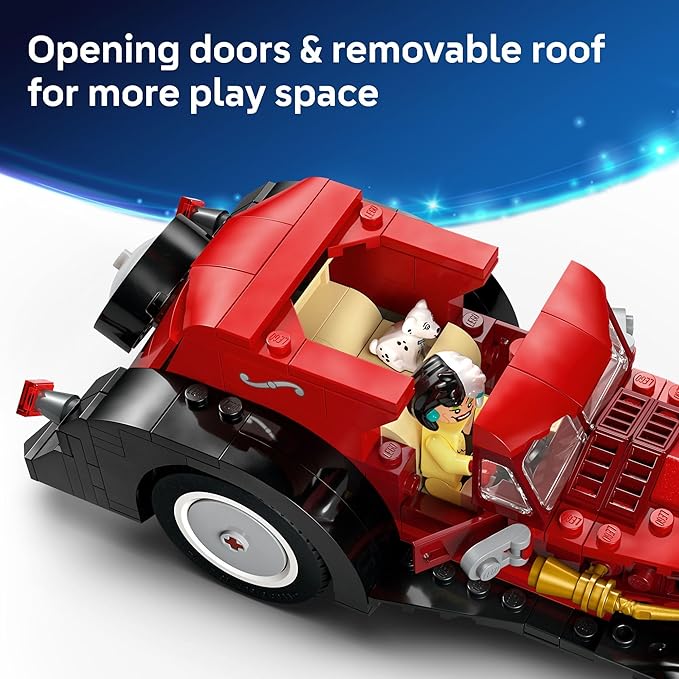 LEGO Disney Cruella De Vil’s Car Building Toy - 101 Dalmations Pretend Play Vehicle Building Set for Girls &amp Boys Ages 9+ - Gift Idea for Birthdays - 43277