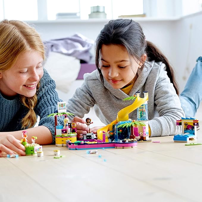 LEGO Friends Andrea's Pool Party 41374 Toy Pool Building Set with Andrea and Stephanie Mini Dolls for Pretend Play Includes Toy Juice Bar and Wave Machine (468 Pieces)