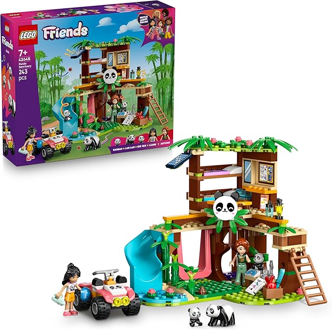 Lego 42648 Friends Panda Sanctuary Toy Birthday Present Blocks for Girls Boys Children 7 8 9 Years Old Elementary School Animals Science Mother Father