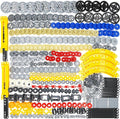 Technic Parts for Lego Kits 466 Pieces Car Gear Axle Pin Chain Link Tire Wheels Building Blocks Set - Compatible with Major Brands
