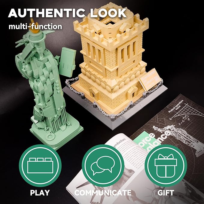 ArtorBricks Statue of Liberty Architecture Model Kit - 1577-Piece Premium Building Set for Collectors Detailed Display &amp Thoughtful Gift Idea