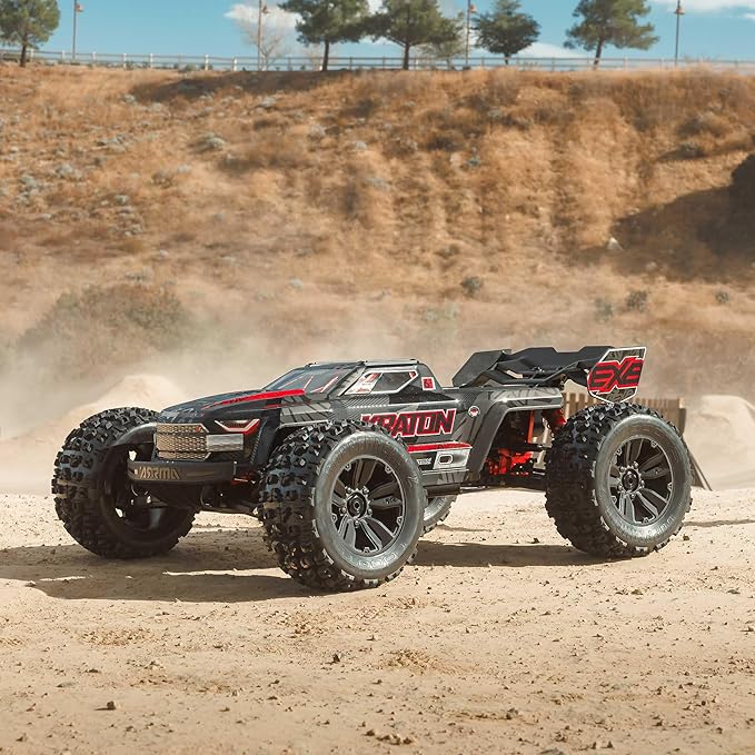 ARRMA 1:8 Kraton 6S EXB Ready to Run Clipless Body Basher Monster Truck RC Remote Controlled Powerful and Stable with Brushless Motor Battery and Charger Not Included Black ARA8708V6T1