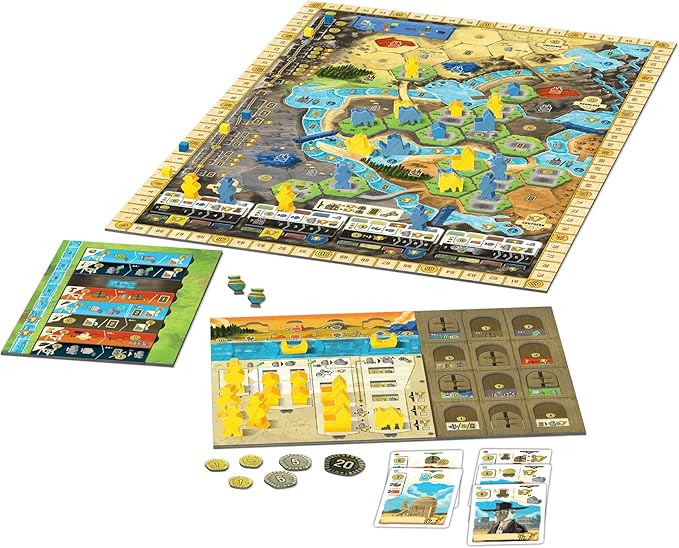Capstone Games Boonlake Euro Strategy Board Game for 1-4 Players – Hand Management Engine Building Resource Planning Territory Development Strategic Solo &amp Competitive Fun – 90 Min | Ages 14+