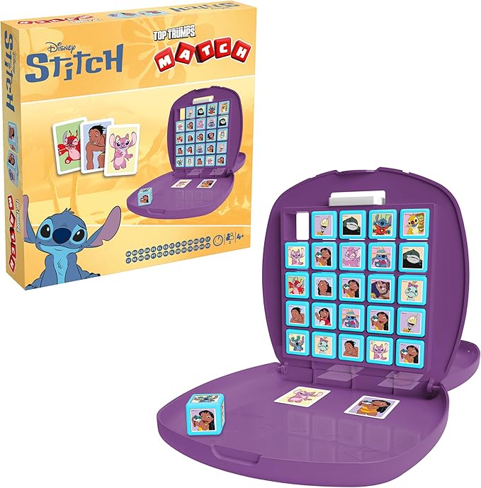 Top Trumps Match Game Lilo &amp Stitch - Family Board Games for Kids and Adults - Matching and Memory for Two Player Kids Game - Memories and Learning Fun Time for 4 and up