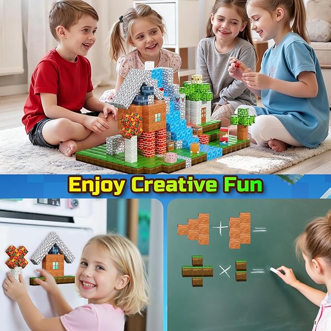 200PCS Magnetic Blocks Magnetic Building Cube Toys for Kids STEM Montessori Stacking Sensory Education Toys for Toddlers Building World Set Christmas Birthday Gifts for Kids Age 3 4 5 6 7 8 9 10