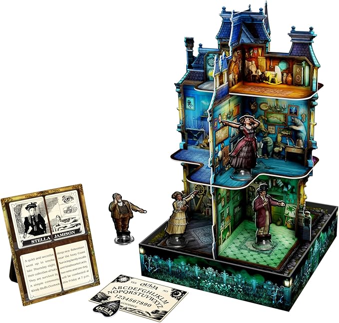 Funko Games Ouija Manor Game | Features Easy-to-Assemble 3D Manor | 2-5 Players Ages 10+