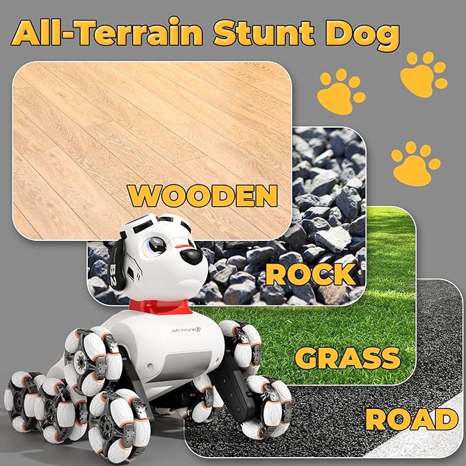 Remote Control Robot Dog Toys 6-8 8WD Gesture Sensing Rc Stunt Car with Light and Music Robot Pet Dog Toys for Kid Boys Christmas Birthday Gifts Age 8-12