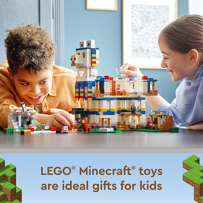 LEGO Minecraft The Llama Village Farm House Toy Building Set 21188 Minecraft Gift Idea for Kids Boys Girls Age 9+ Years Old Create a Minecraft Village with 6 Customizable Buildings and Minifigures