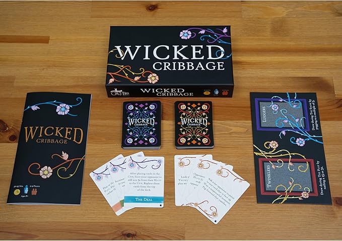 Wicked Cribbage | A Playful Twist On A Classic Game | 30-45 Minute Playtime | Ages 8+ | Quick Easy to Learn