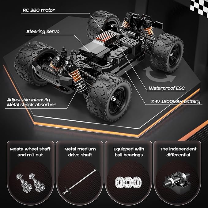 YESHIN 1:18 Scale All Terrain RC Car 40 KPH High Speed 4WD Electric Vehicle with 2.4 GHz Remote Control 4X4 Waterproof Off-Road Truck with Two Rechargeable Batteries Two Shells