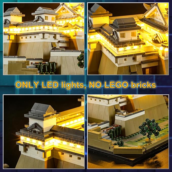 Vaodest LED Light for Lego Architecture 21060 Himeji Castle SetDesign and Configuration Compatible with Lego 21060 Model(LED Light Only Not Building Block Kit)