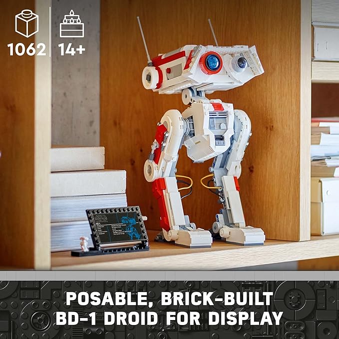LEGO Star Wars BD-1 75335 Posable Droid Figure Model Building Kit Room Decoration Memorabilia Gift Idea for Teenagers from The Jedi: Survivor Video Game