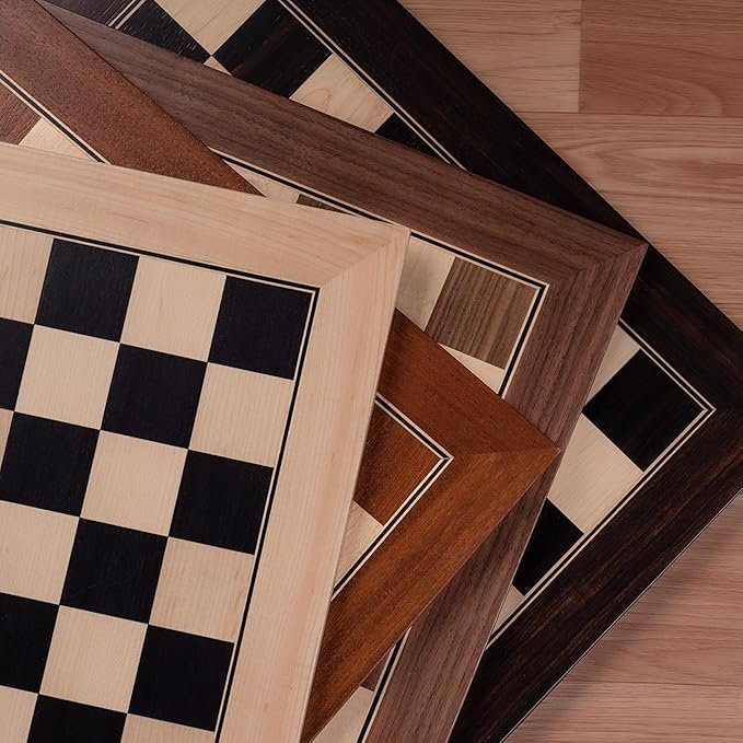 A&ampA 17.25 Professional Wooden Chess Board with Storage Bag/Mahogany &amp Maple Inlaid / 1.75 Squares w/o Notation