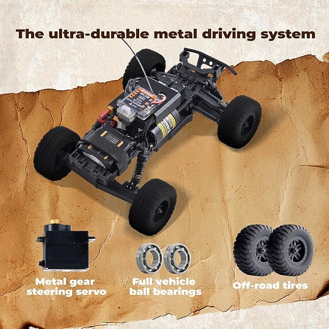 FMS FSC24 Chaser 1/24 RC Car 4X4 Off-Road High-Speed Short-Course Truck 2 Speed Transmission Brushless-Ready and 30-Minute Runtime2.4GHz Electric Vehicle Toys Gifts for Adults (Purple)