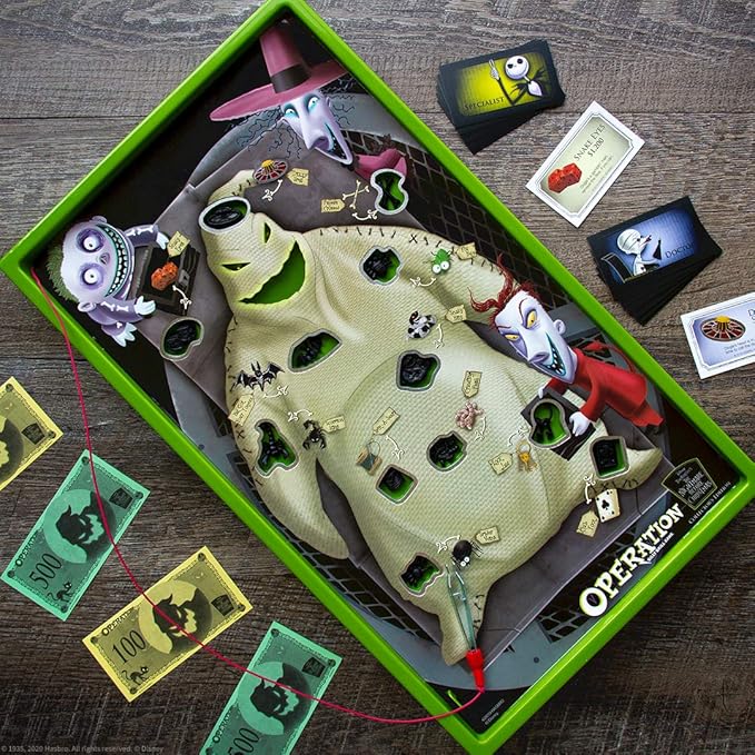 Operation: Disney The Nightmare Before Christmas Board Game | Collectible Operation Game | Featuring Oogie Boogie &amp Nightmare Before Christmas Artwork 1+ Players