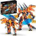 T-Rex 2 in 1 Transforming Sets for Boys Age 8-12Mech Building Block Figure ToyDinosaur Transform Robot Building KitsBirthday for Kids Adult 8-12 Years Old and up(T-Rex)