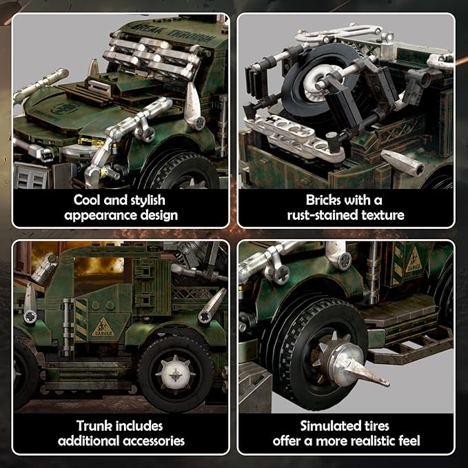 HIGH GODO Off-Road Car Building Set MOC Wasteland Style Truck Model Kit Creative Cool SUV Building Block Toys Gifts for Teens Adults 14+ (636 Pieces)