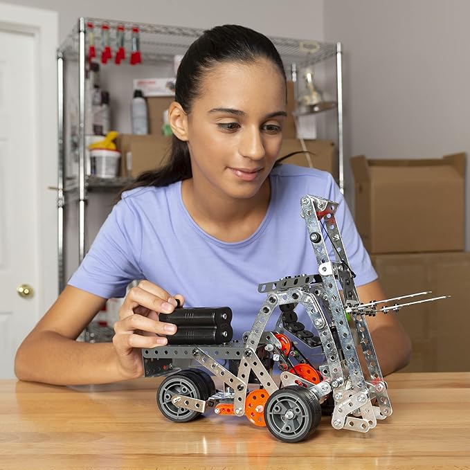 MECCANO Super Construction 25-in-1 Motorized Building Set STEAM Education Toy 638 Parts for Ages 10+