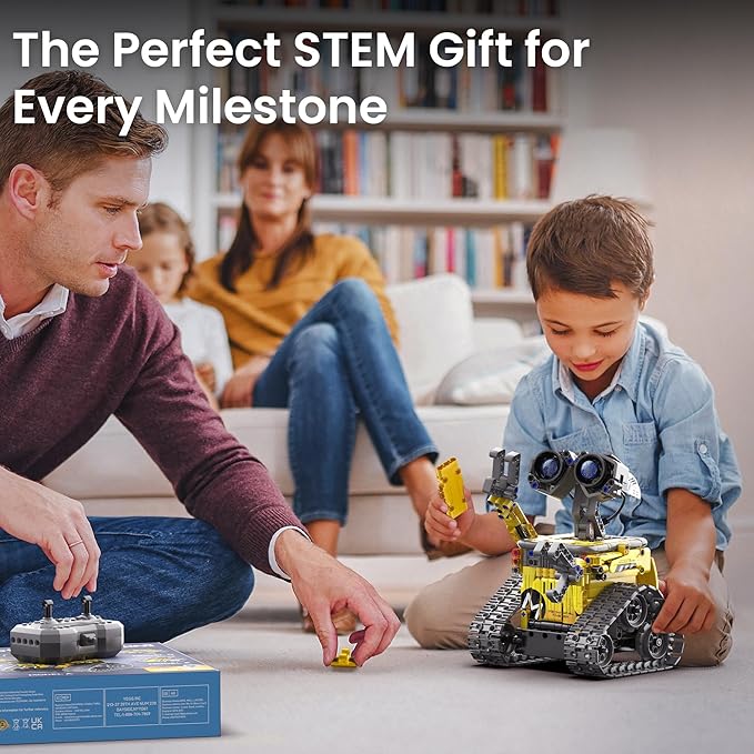 Sillbird Robot Building Kit with Remote Control STEM Gifts for Boys Age 8-13 Technic Coding Robotic Toys for Kids Birthday Buildable 5in1 Models with 488 Pieces