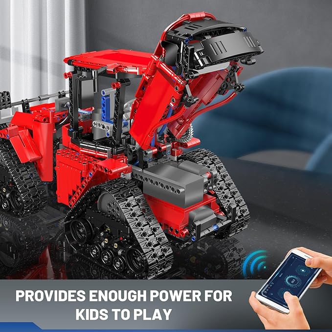 Mould King 18020 Tractor Building Set Remote Control Crawler Tractors Toy with 4 Motors Buildabe Farm Vehicle to Play Construction Car Model for Adults Ideal Gifts (1698 Pieces)