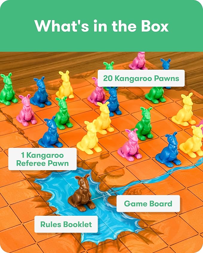 SimplyFun High Tail It Strategy Board Game - Kangaroo Jumping Game for Kids and Families - Ages 10+ 2-4 Players