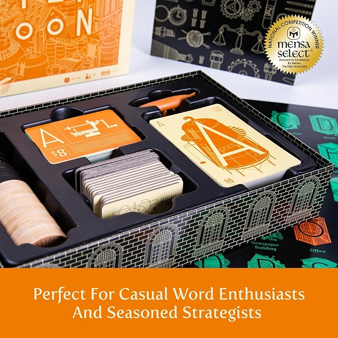 Letter Tycoon: Mensa Select Word-Building Strategy Game for Families and Friends Ages 10+ 2-5 Players