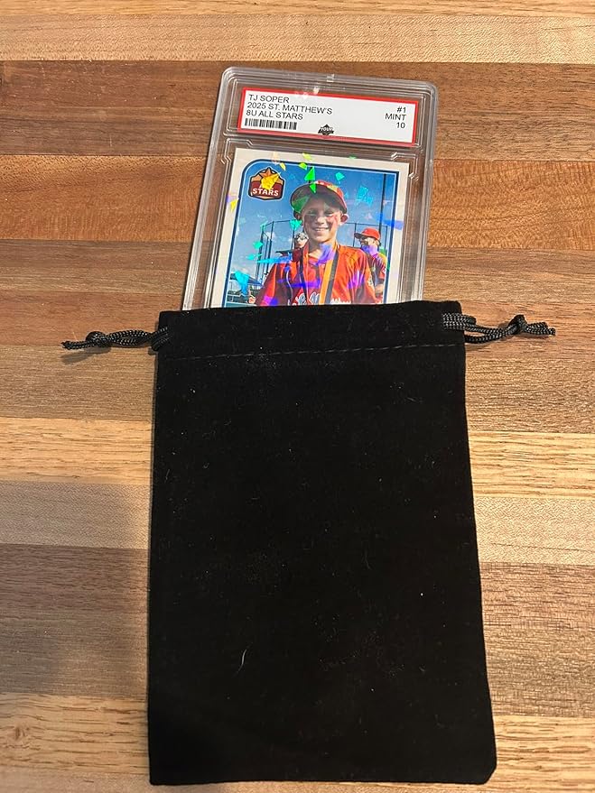 Custom Baseball Cards Personalized Trading Card in PSA Style Holder Holographic Finish + Velvet Bag + Stand Customized Gifts for Baseball Fans or Players