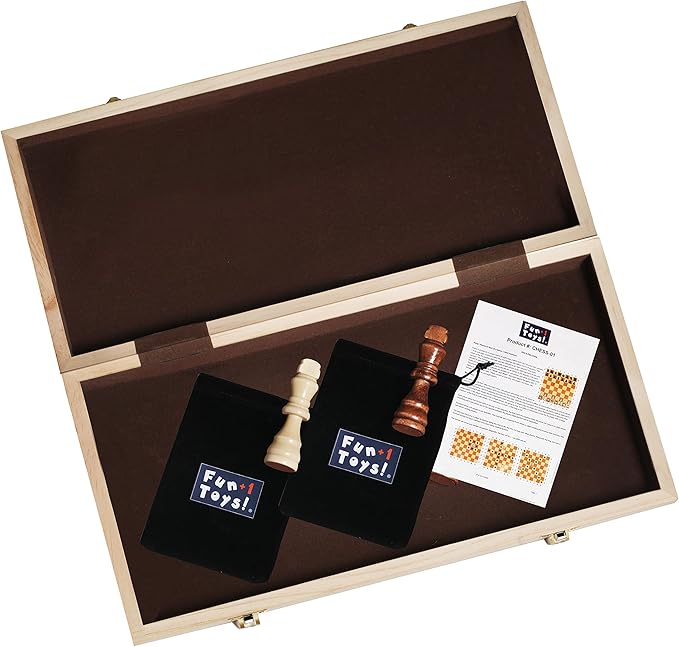 Wooden Chess Set for Adults and Kids 15 Portable Chess Board Set with Chess Pieces &amp Drawstring Bag